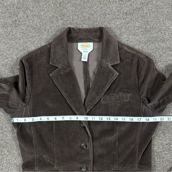 Talbots Brown Stretch Corduroy Collared Crop Blazer Jacket Women’s 10 Retro Y2K - Picture 13 of 14